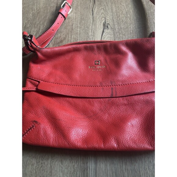 Kate Spade Designer Red Leather CrossBody Over The Shoulder Bag Purse - Picture 2 of 6